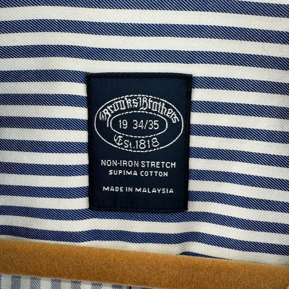 Brook Brothers Striped Long Sleeve Button Down Shirt Size 19 34/35 - Picture 6 of 10